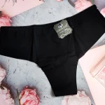 Трусики бесшовные на высокой посадке. Черный