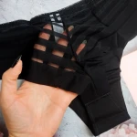 Трусики бесшовные на высокой посадке. Черный